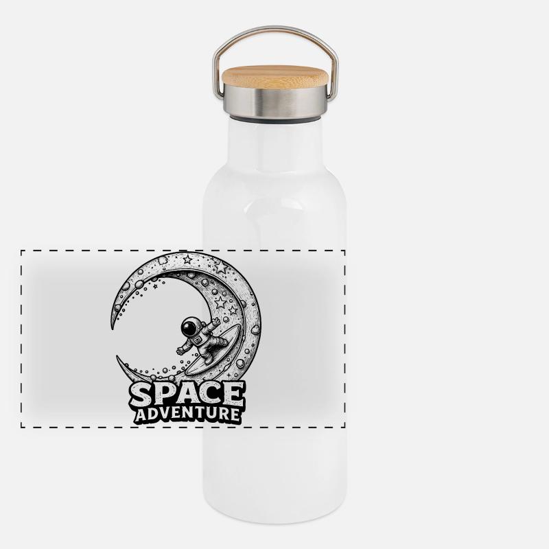 Cosmic Surf – Space Adventure Ride Panoramic Thermal Bottle with Bamboo Lid