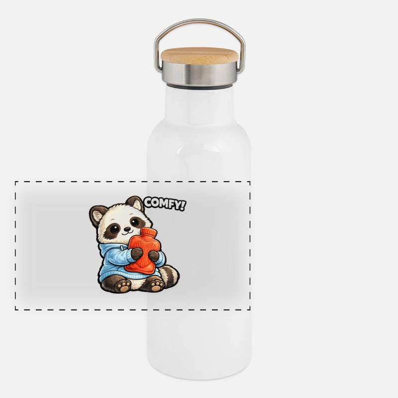 Panda Kuscheltier Wärmflasche Panorama Thermosflasche mit Bambusdeckel