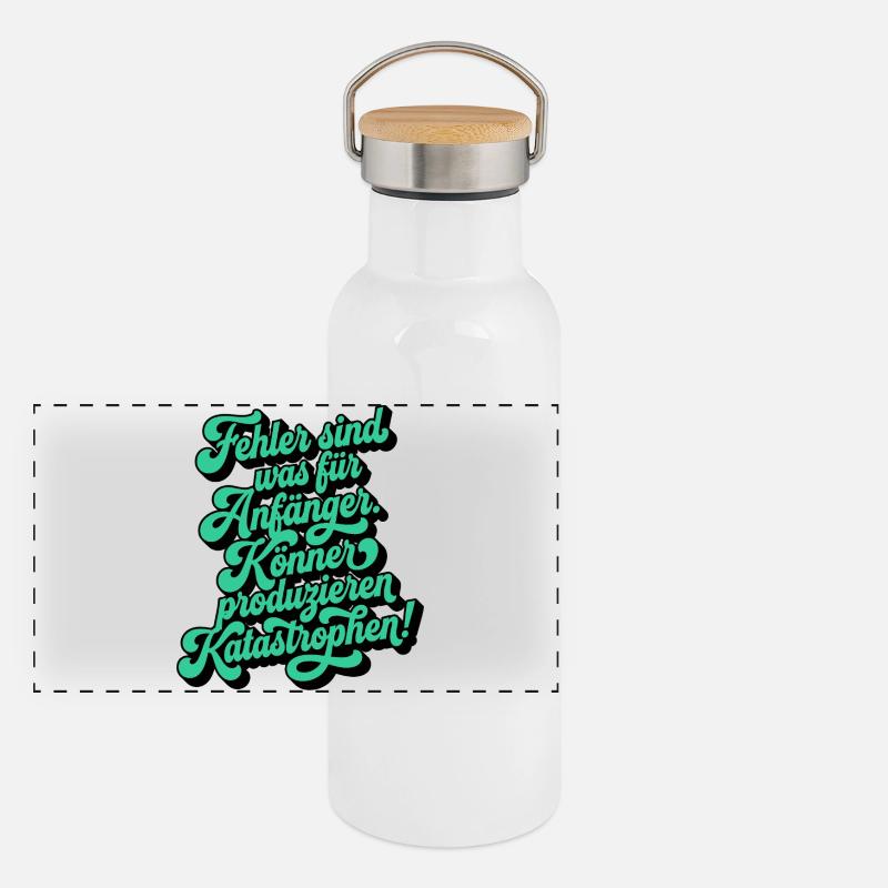 Mistakes are for beginners Panoramic Thermal Bottle with Bamboo Lid