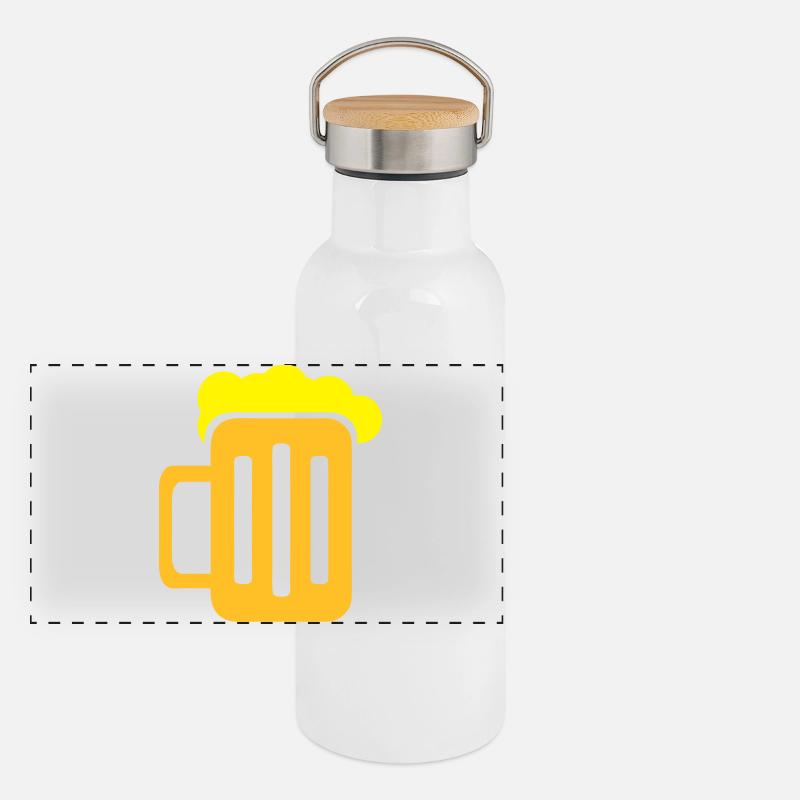 Glas Bier Panorama Thermosflasche mit Bambusdeckel