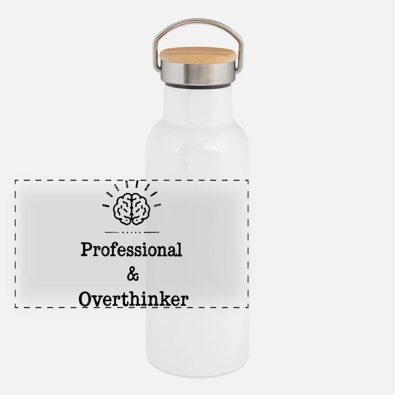 Professional Overthinker Brain Graphic Panoramic Thermal Bottle with Bamboo Lid
