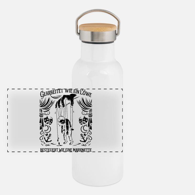 Worked like a lion, Panoramic Thermal Bottle with Bamboo Lid