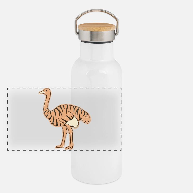 Austria Range Cartoon-Streifen getigert Panorama Thermosflasche mit Bambusdeckel