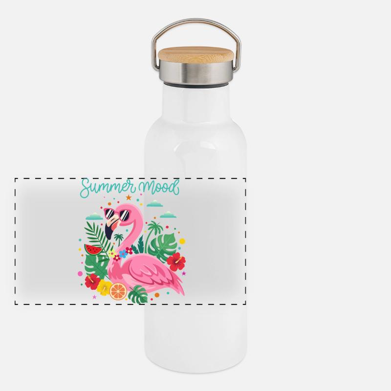 Panorama Thermosflasche mit Bambusdeckel