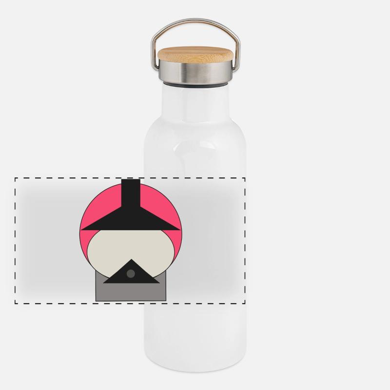 Casque de pompier minimaliste en rose Gourde isotherme avec bouchon en bambou