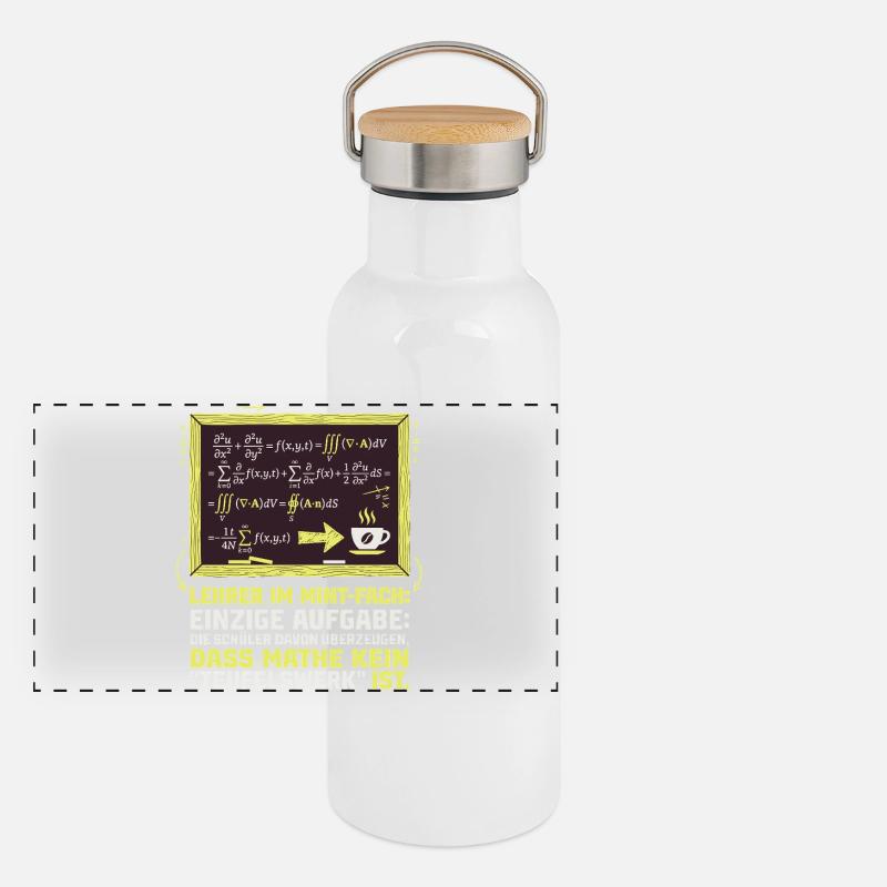 MINT Lehrer-Mathe-Kaffee-lustig Panorama Thermosflasche mit Bambusdeckel