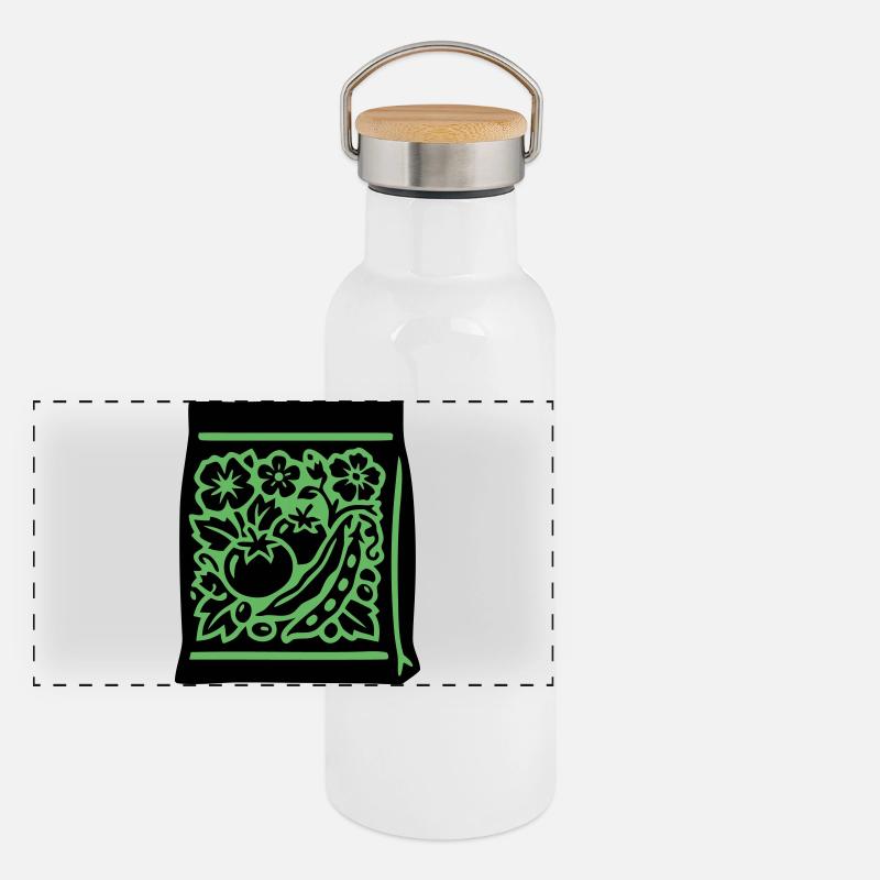Seeds Bag Tomatoes Vegetables Panoramic Thermal Bottle with Bamboo Lid