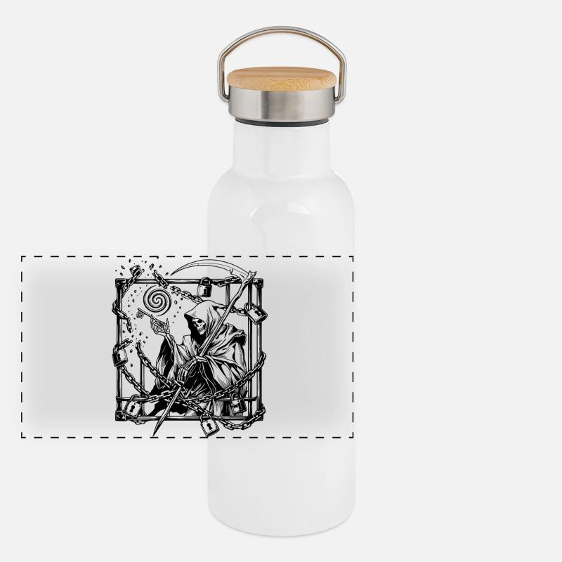 The Key Was Always Yours gotisches dunkles Kunsthemd Panorama Thermosflasche mit Bambusdeckel