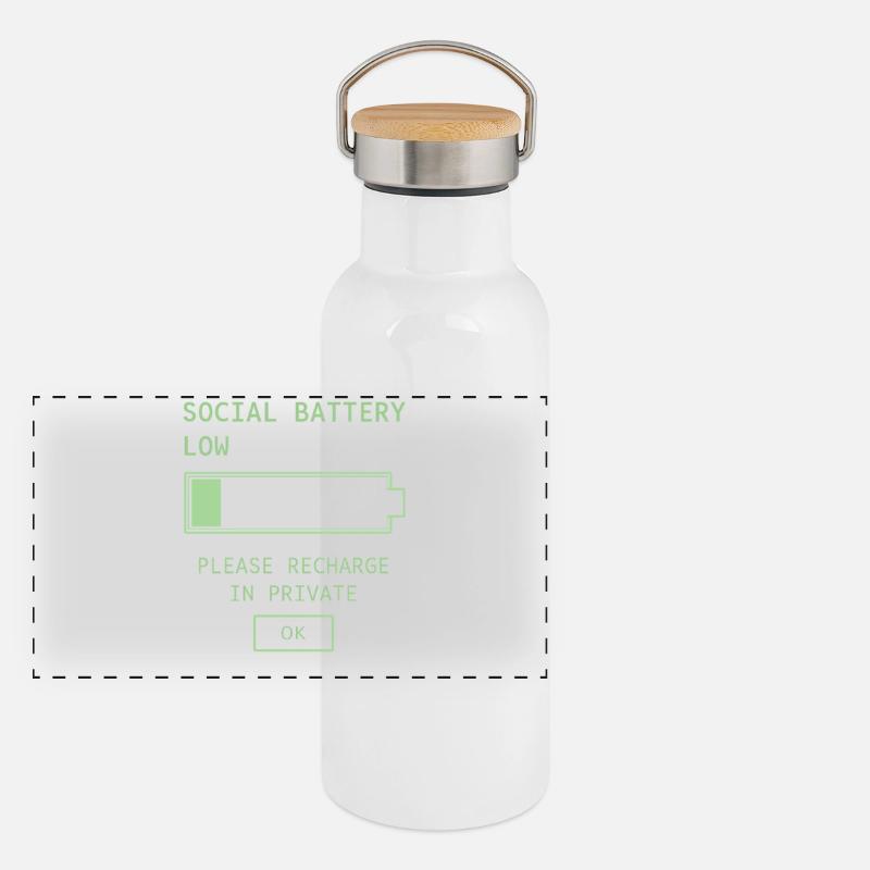 Batterie sociale faible Gourde isotherme avec bouchon en bambou