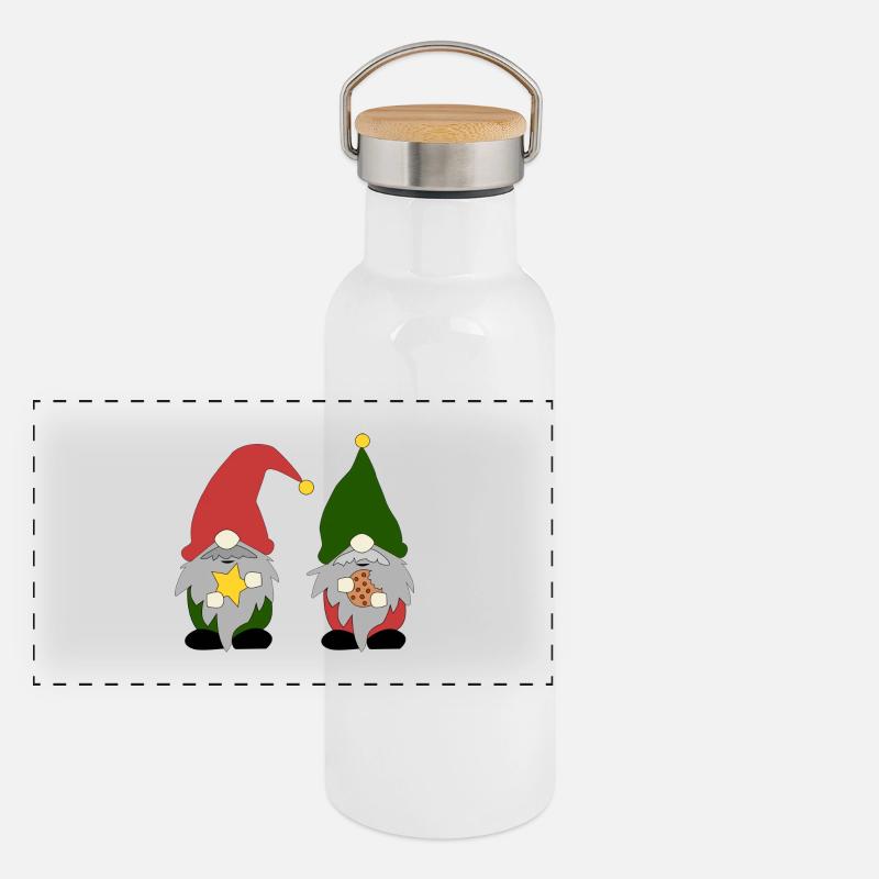 Elfes joyeux Gourde isotherme avec bouchon en bambou