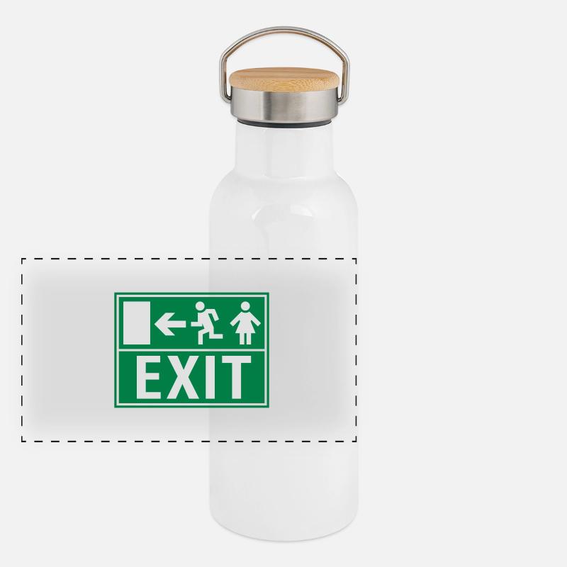 EXIT (NOTAUSGANG) Panorama Thermosflasche mit Bambusdeckel
