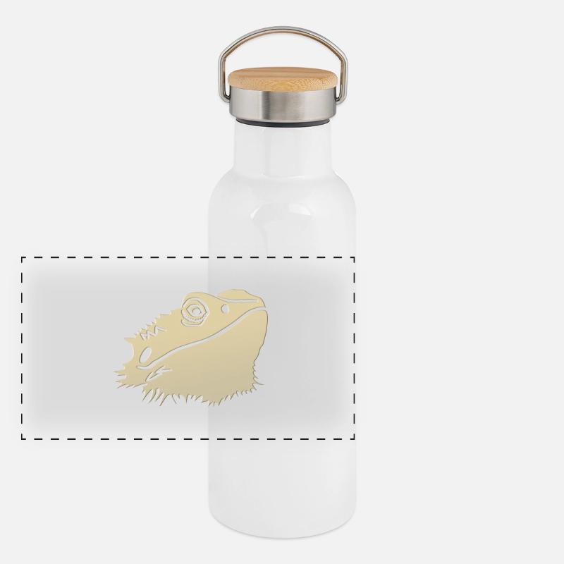 Bartagame Bearded Dragon Panorama Thermosflasche mit Bambusdeckel