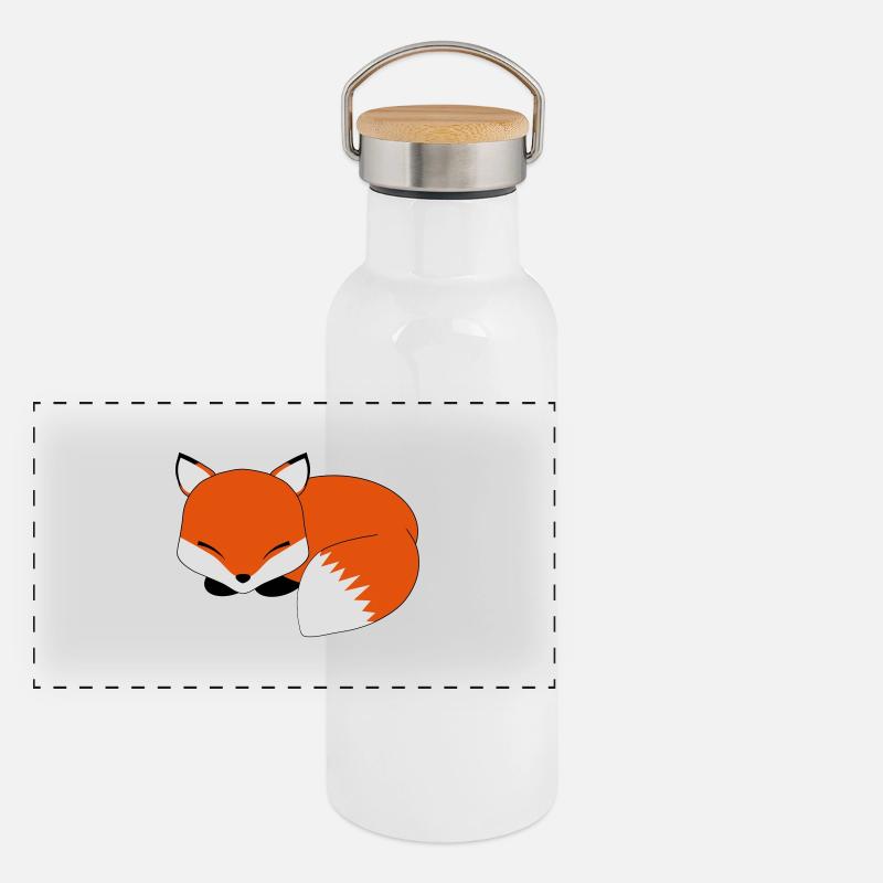 Sleeping fox Panoramic Thermal Bottle with Bamboo Lid