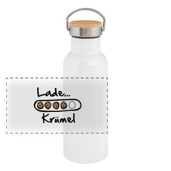 Lade... Krümel - Panorama Thermosflasche mit Bambusdeckel - Weiß - Vorne