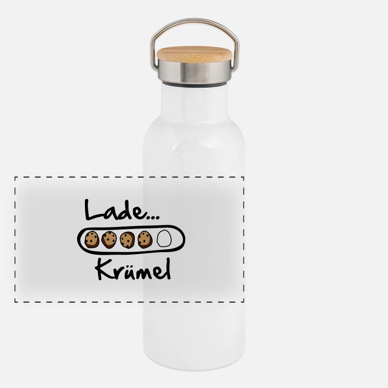 Lade... Krümel - Panorama Thermosflasche mit Bambusdeckel - Weiß