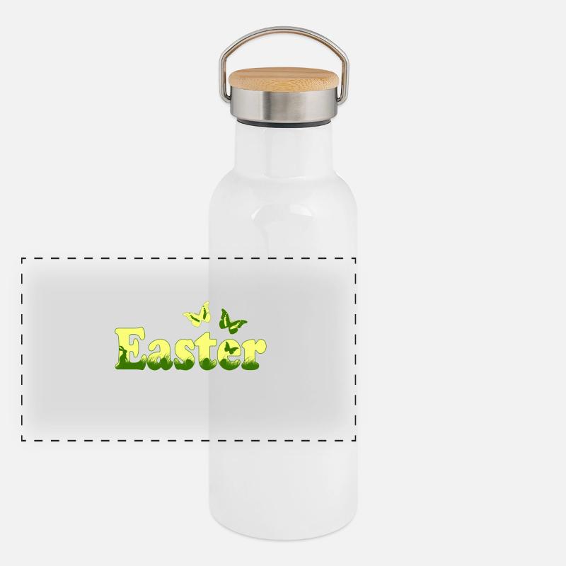 Easter Panorama Thermosflasche mit Bambusdeckel