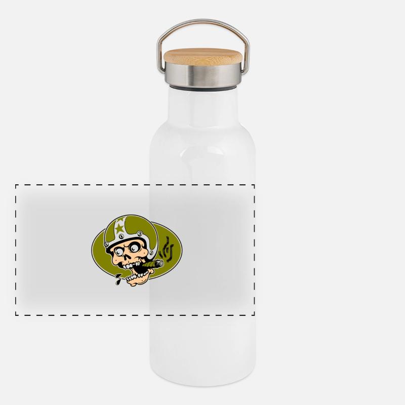 road skull Panoramic Thermal Bottle with Bamboo Lid