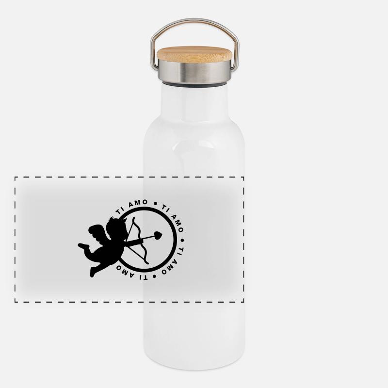 ti amo - amor Panorama Thermosflasche mit Bambusdeckel