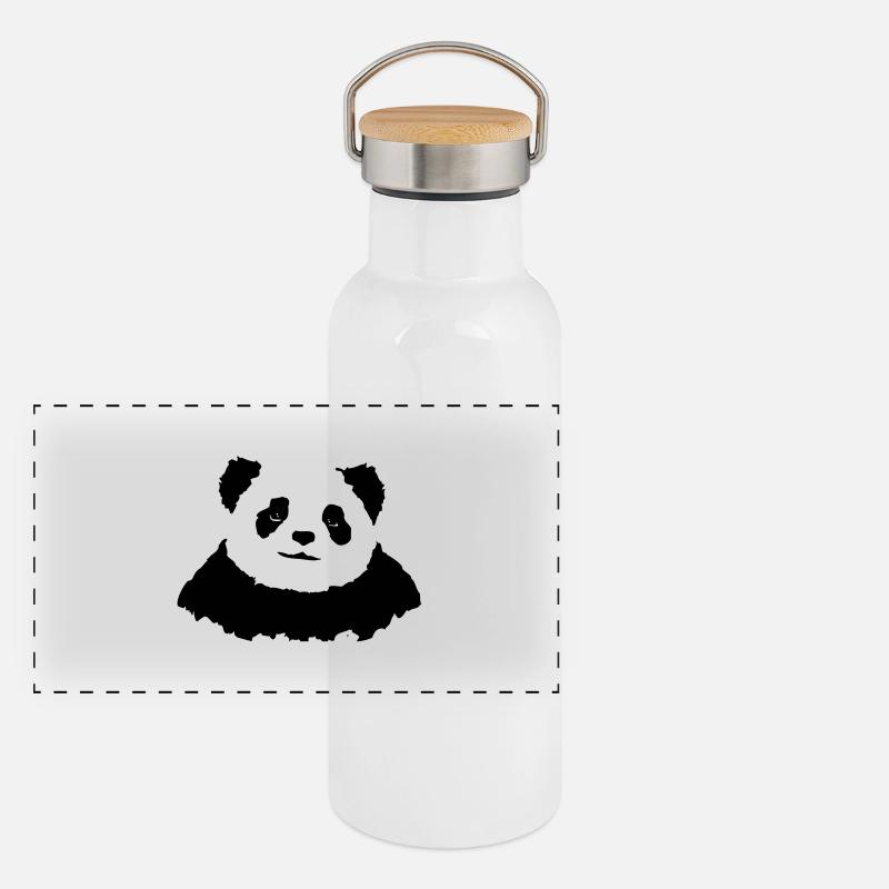 never say no to panda Panorama Thermosflasche mit Bambusdeckel