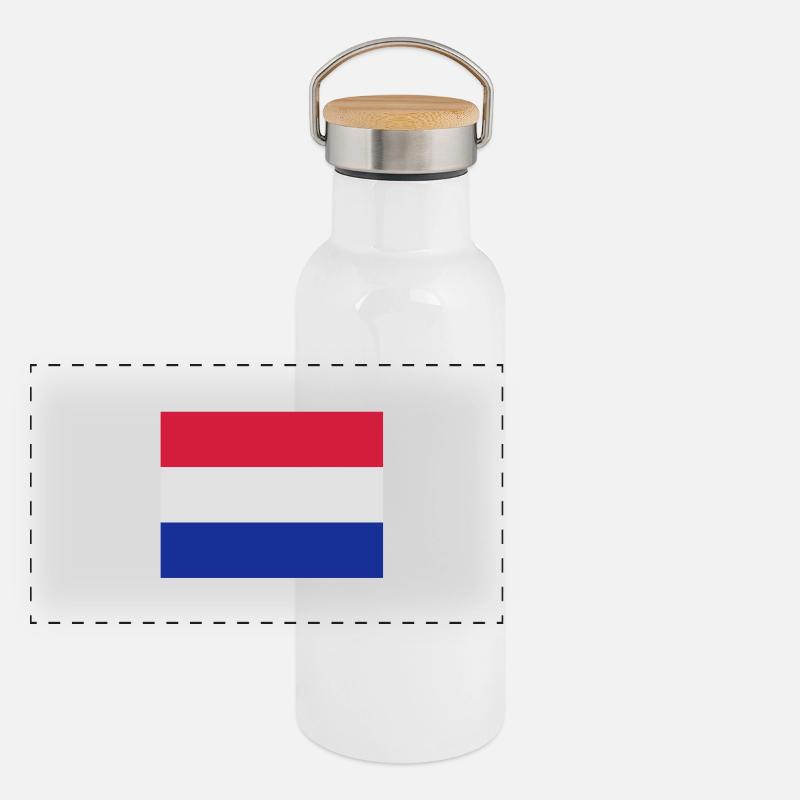 drapeau_pays_bas Panorama Thermosflasche mit Bambusdeckel