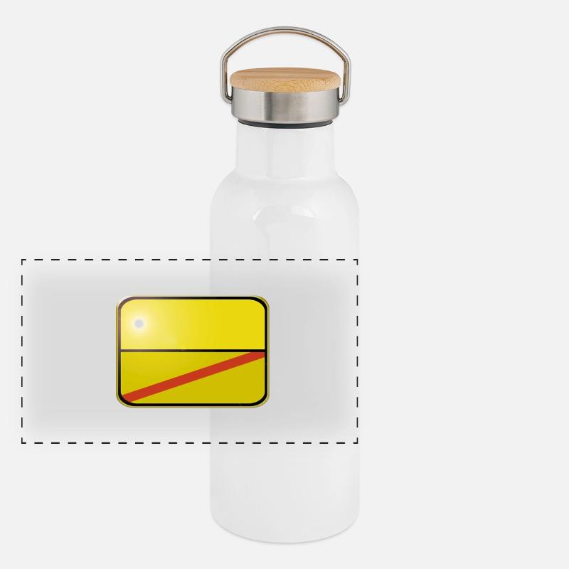 Panneau blanc - concevoir lui-même Gourde isotherme avec bouchon en bambou