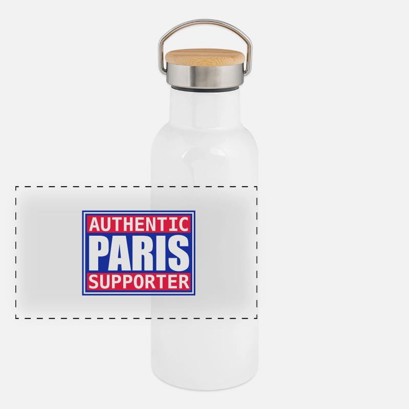 Authentic Paris supporter Gourde isotherme avec bouchon en bambou