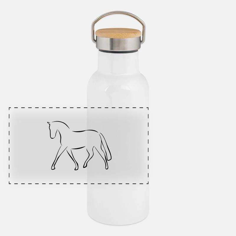 cheval Gourde isotherme avec bouchon en bambou