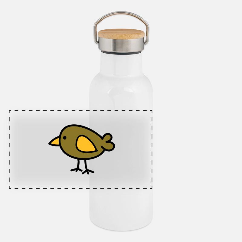 oiseau Gourde isotherme avec bouchon en bambou