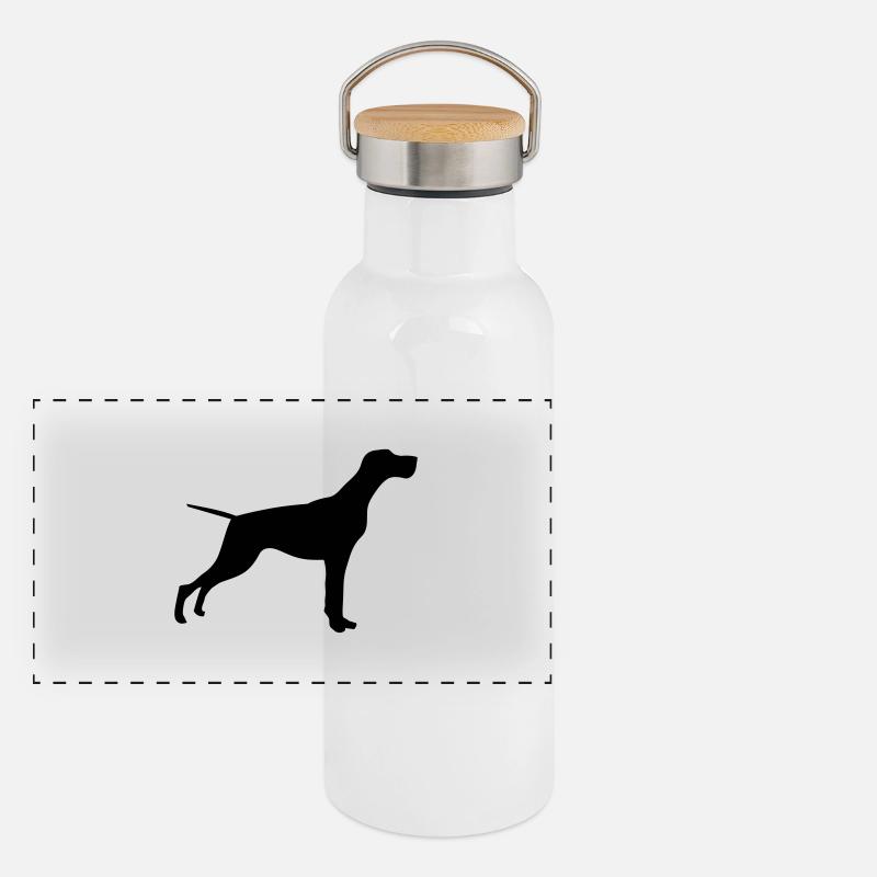 Dogge Panorama Thermosflasche mit Bambusdeckel