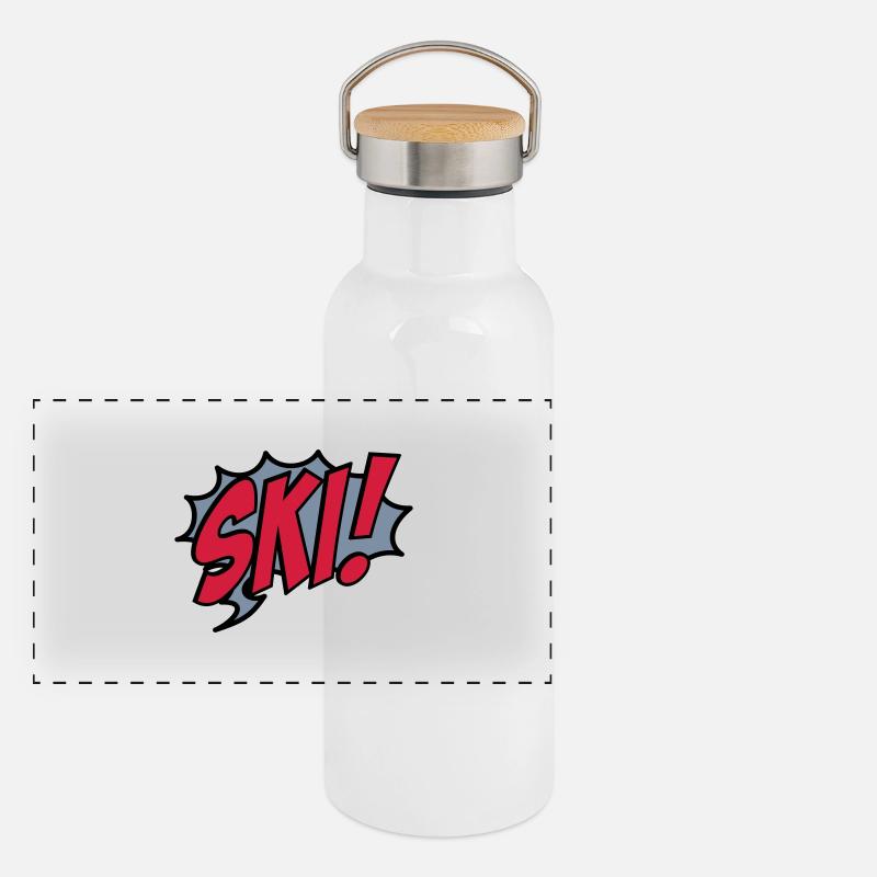 ski Panorama Thermosflasche mit Bambusdeckel