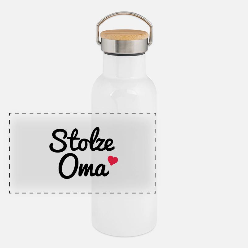 Stolze Oma Panorama Thermosflasche mit Bambusdeckel