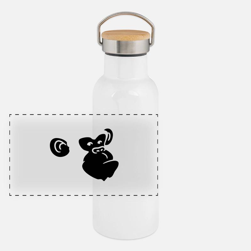 Cool monkey head design Panoramic Thermal Bottle with Bamboo Lid