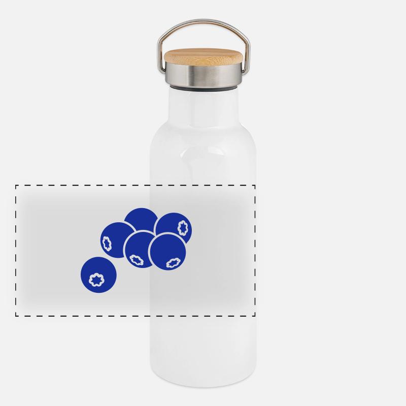 Blaubeere Panorama Thermosflasche mit Bambusdeckel