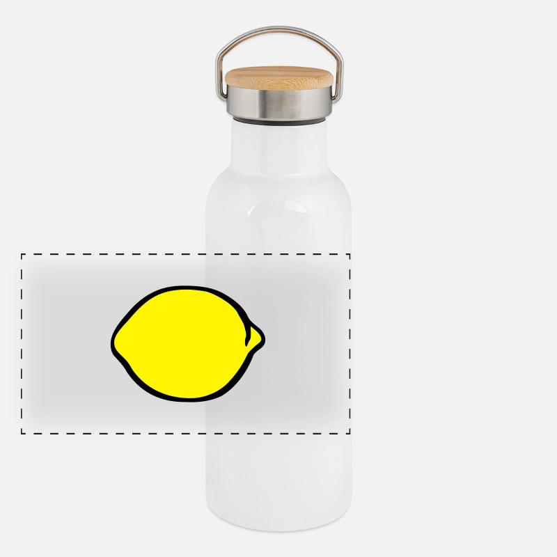 Citron Gourde isotherme avec bouchon en bambou