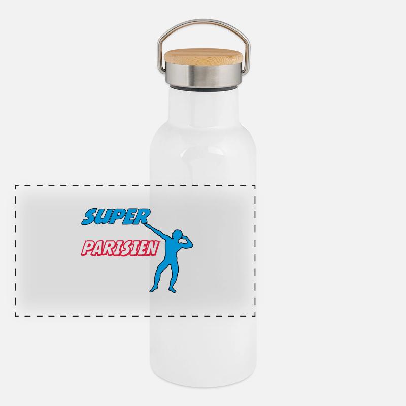 Super parisien Gourde isotherme avec bouchon en bambou