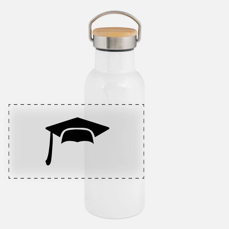 chapeau diplome icone 7062 Gourde isotherme avec bouchon en bambou