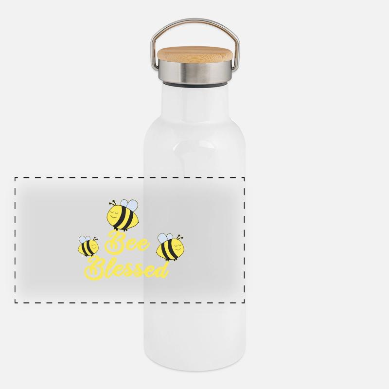 Bee Blessed Kinder Kirche Panorama Thermosflasche mit Bambusdeckel