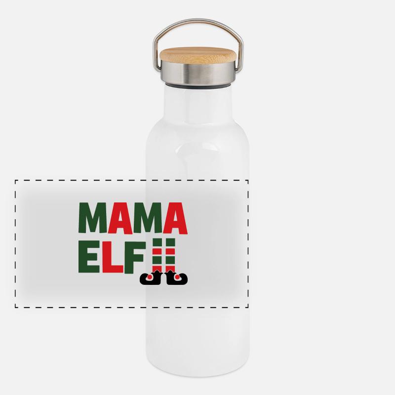 Mama Elf Panorama Thermosflasche mit Bambusdeckel