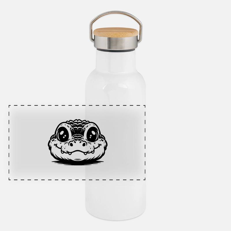 Panorama Thermosflasche mit Bambusdeckel