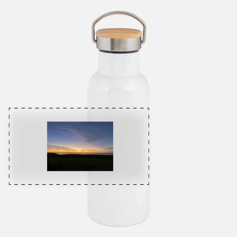 Lever du soleil Gourde isotherme avec bouchon en bambou