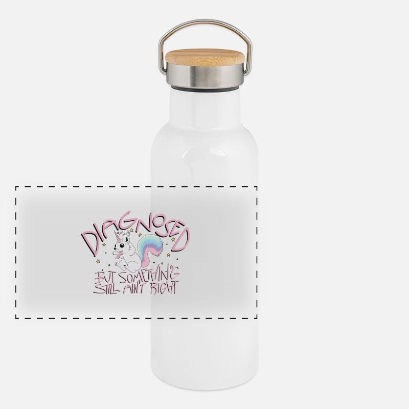 Diagnostizierte Panorama Thermosflasche mit Bambusdeckel