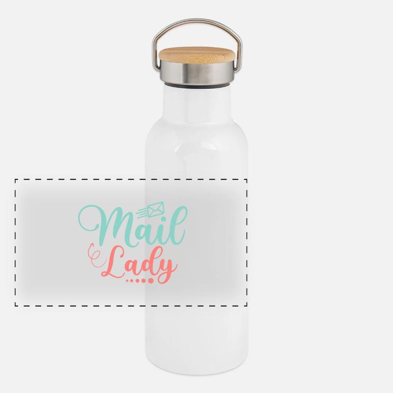 Mail Lady Mailman Postal Worker Panoramic Thermal Bottle with Bamboo Lid