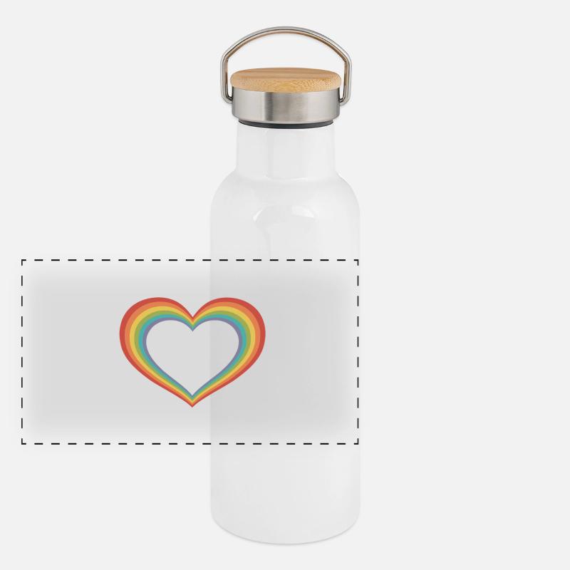 Big Pride Heart Panoramic Thermal Bottle with Bamboo Lid