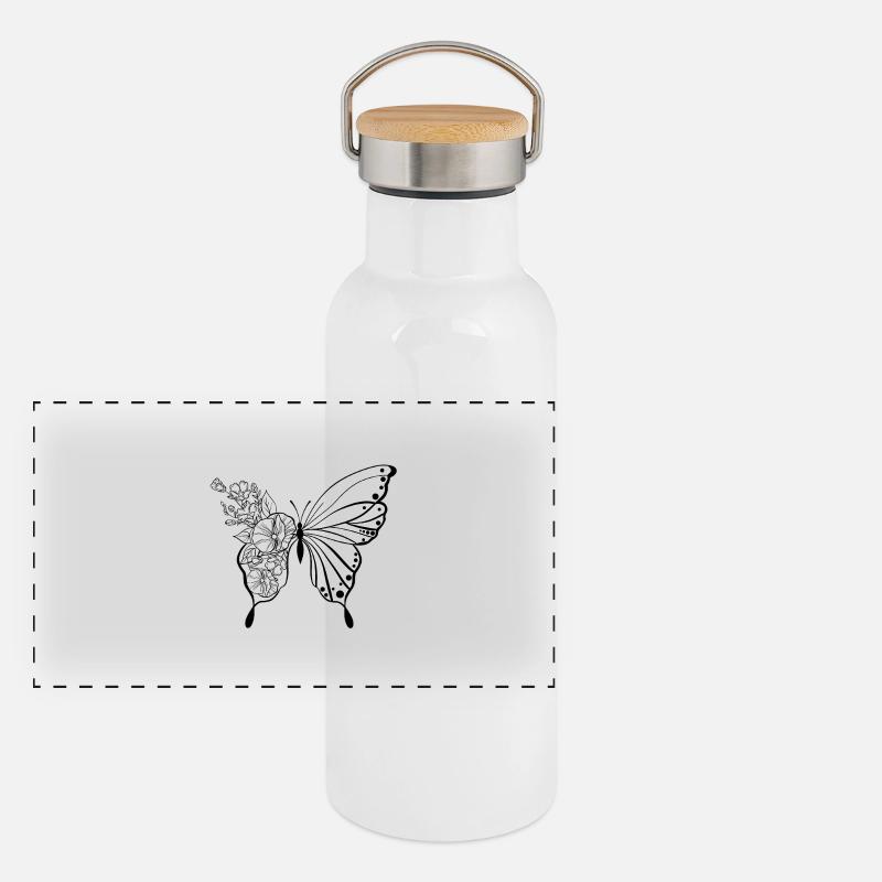 Papillon Gourde isotherme avec bouchon en bambou