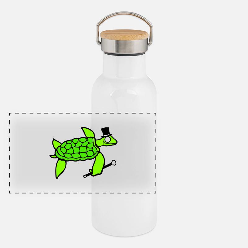 M. Tortue Sir Monocle Chapeau haut de forme Rich Gourde isotherme avec bouchon en bambou