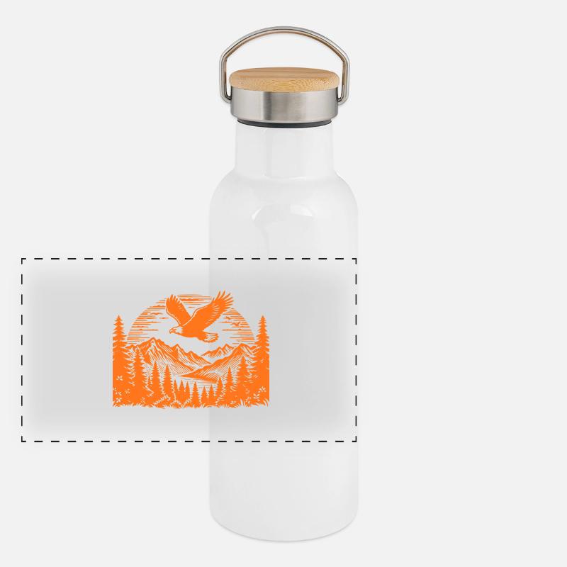 Berge-wilde Natur Panorama Thermosflasche mit Bambusdeckel