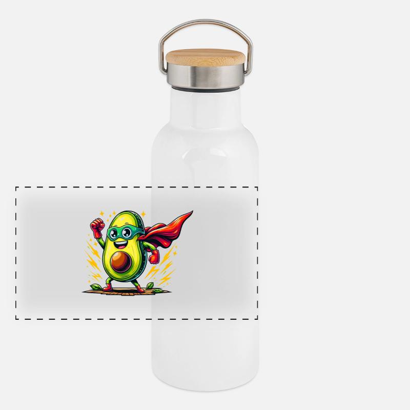 Supercado - Gourde isotherme avec bouchon en bambou - blanc