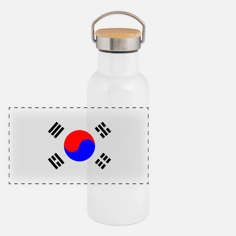 KoreanFlag Gourde isotherme avec bouchon en bambou
