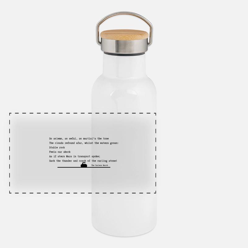Curler marschieren Panorama Thermosflasche mit Bambusdeckel