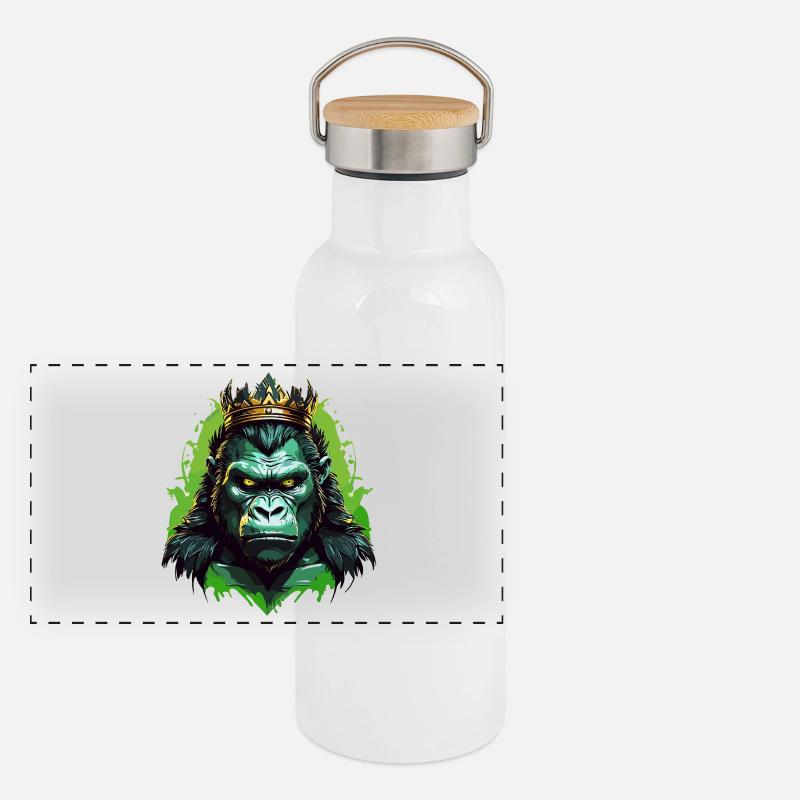 Gorille Gourde isotherme avec bouchon en bambou